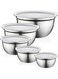 MARKQ Mixing Bowls with Airtight Plastic Lids, 5 Stainless Steel Salad Bowls for Baking Cooking Space Saving Storage Food Prep