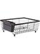 Kitchen Details Flat Wire Countertop or Over the Sink Dish Drying Rack with Cutlery Basket, Bronze