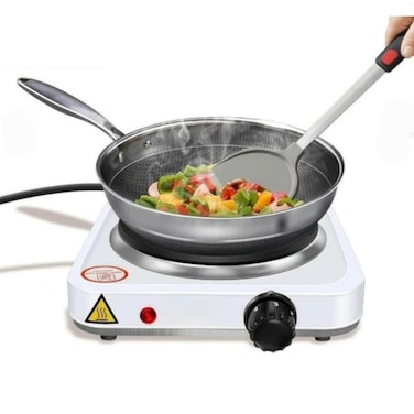 Tradeo Single Burner Electric Hot Plate: Portable Countertop Stove with Adjustable Temperature Control