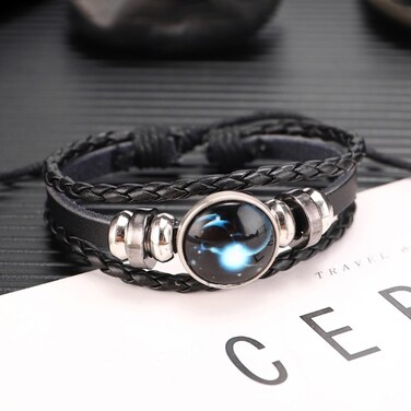 Twelve Constellations Multilayer Beaded Cowhide Bracelet, Style: Capricorn Luminous