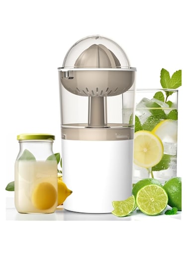 KASTWAVE Cordless Electric Lemon Juicer Squeezer, Portable Electric Juicer with USB Cable and Spoon, Lemon and Lime Squeezer, Rechargeable Lime Juicer, Easy to Clean and Use (White)