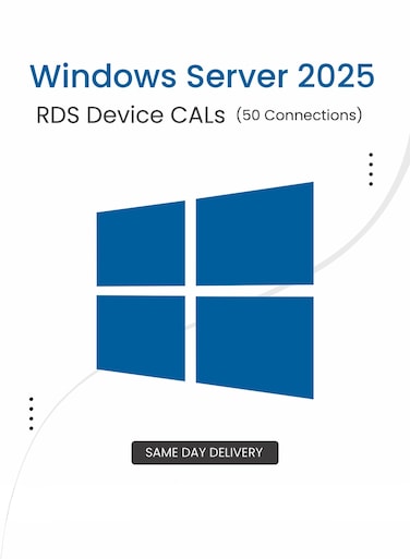 Microsoft Windows Server 2025 RDS Device CALs (50 Connections)   Digital License   SAME DAY DELIVERY
