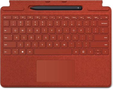 Microsoft Surface Pro X English Keyboard + Pen, Full Mechanical Keyset, Thin Light Profile, Poppy Red   25O-00021