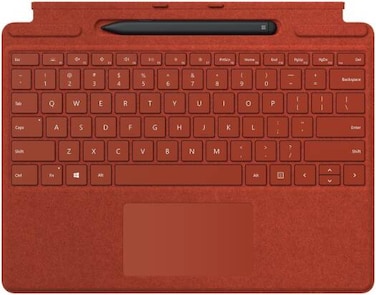 Microsoft Surface Pro X Signature Keyboard with Slim Pen Bundle, With Trackpad, Accelerometer, Backlit, English, Poppy Red   27I-00021