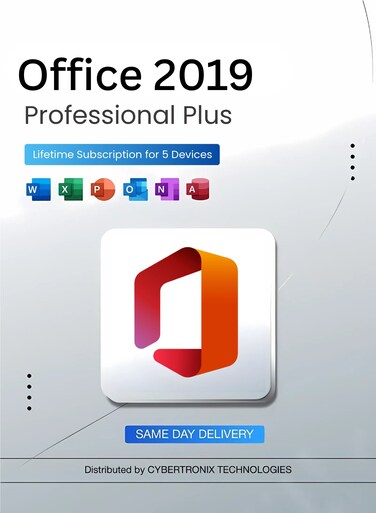 Microsoft Office 2019 Professional Plus   Lifetime Subscription for 5 Devices   Digital License   SAME DAY DELIVERY