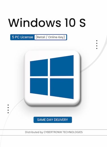 Microsoft Windows 10 S   5 PC License (Retail / Online Key)   Digital License   SAME DAY DELIVERY