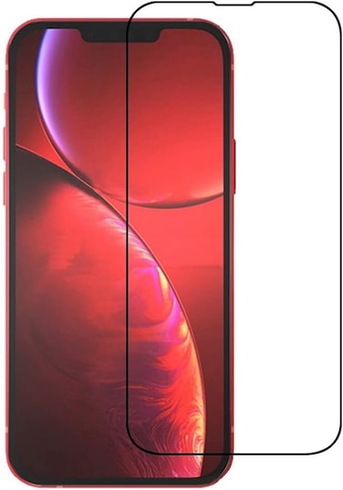 Muzz Full Coverage Bubble Free, Scratch Resistant Tempered Glass Screen Protector for iPhone 13 (6.1) / 13 Pro (6.1) - Black