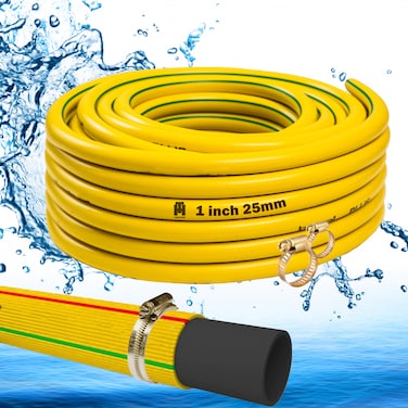 Hassan  1" (25mm) Garden Hose Pipe Heavy Duty for Gardening (50 Meter Length) - Weather Resistant, and Easy to Store   Ideal for Garden Watering, Car Washing, and Irrigation
