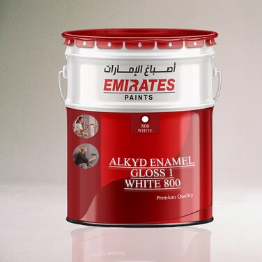 Enamel Gloss 0.9 Litre Oil Based Paint White 800 Alkyd High-Gloss, Fast-Drying for DIY Furniture, Artistic &amp; Wall Projects