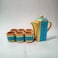 ARK Naturals Terrapura Pure Clay Handmade Hand Painted Organic Pitcher Set with 6 Glasses. Glasses 150 ml each x 6, Pitcher 750 ml