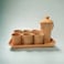 ARK Naturals Terrapura Pure Clay Handmade Organic Pitcher set with 6 Glass Tumblers and a Tray. Glass 260 ml x 6, Pitcher 900 ml