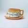 ARK Naturals Terrapura Pure Clay Handmade Hand Painted Cup and Saucer Set of 6. 120 ml Each x 6 Pieces
