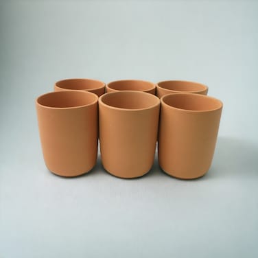 ARK Naturals Terrapura Pure Clay Handmade Clay Glasses Set of 6 Pieces. Each Glass 300 ml x 6 Pieces