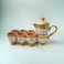 ARK Naturals Terrapura Pure Clay Handmade Hand Painted Organic Clay Pitcher with 6 Goblet Glasses. Glass 200 ml x 6, Pitcher 900 ml