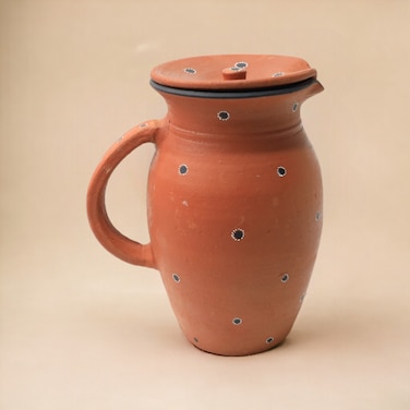 ARK Naturals DhaaroVibes Handmade Hand Painted Classic Pour Clay Jug 1500 ml