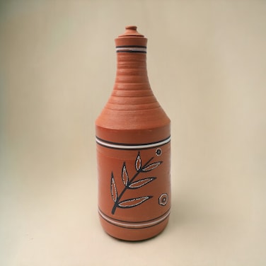 ARK Naturals Handmade Hand Painted Village Vista Clay Water Bottles 1000 ml. Organic