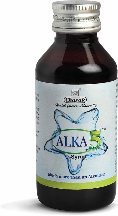 Charak Pharma Alka-5 Syrup For Burning Urine Sensation &amp; Urinary Infections - 100ml (Pack Of 2)