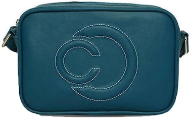 DORA SOLID TEAL FAUX LEATHER MEDIUM SLING