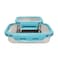 BOROSIL RECTANGULAR TIFFIN WITH BLUE STEEL LID - 800ML + 200ML