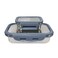 BOROSIL RECTANGULAR TIFFIN WITH GREY STEEL LID - 800ML + 200ML