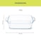BOROSIL SQUARE DISH WITH HANDLE W/O LID 1.6 LTR   Extra-Large Borosilicate Oven Proof, Casserole Pan, Roasting Dish, Heatproof Kitchen Serveware &amp; Family-Size Baking Dish, DSHEX0048