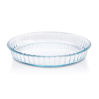 Borosil Fluted Baking Dish 1.2 Liter made with Borosilicate Glass   Oven, Microwave &amp; Dishwasher Safe Pie &amp; Quiche Dish   Heat Resistant Bakeware for Cooking &amp; Serving, DSHEX0035