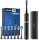 Fairy Will P11 Sonic Electric Toothbrush with 8 Brush Heads and Travel Case, Black
