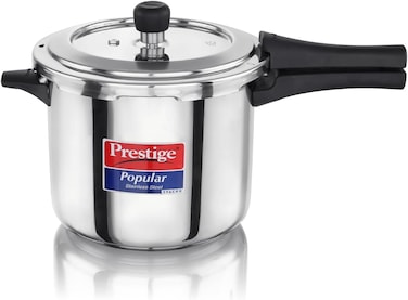 Prestige Popular Svachh Spillage Control Stainless Steel Pressure Cooker, 5 L (Silver)