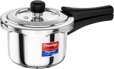 Prestige Svachh Popular Spillage Control Stainless Steel Outer Lid Pressure Cooker,1.5 Liter(Silver)