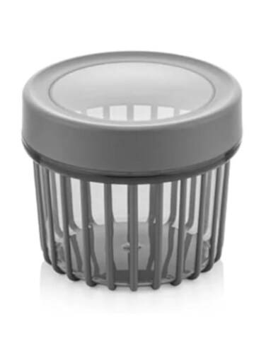 Cleany Genie Foly Life Linea Round Storage Container Cereal Box, Round Airtight Box, 550 ml, Transparent Grey