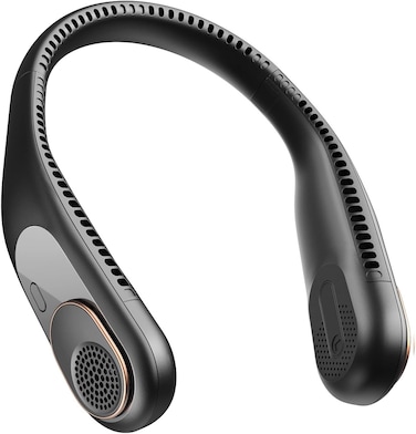 SWEETFULL Portable Neck Fan,Bladeless Wearable,USB 4000mAh Rechargeable,10H Long-Lasting,3 Speed Fast Cooling,Gifts for Outdoor/Travel/Eid/Birthday,Men and Women (black)