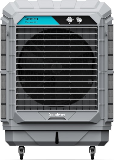 Symphony Movicool XL100 Commercial Cooler - 3-Speed Evaporative 100Litre - Powerful 26m Air throw-Weather Resistant body- Grey