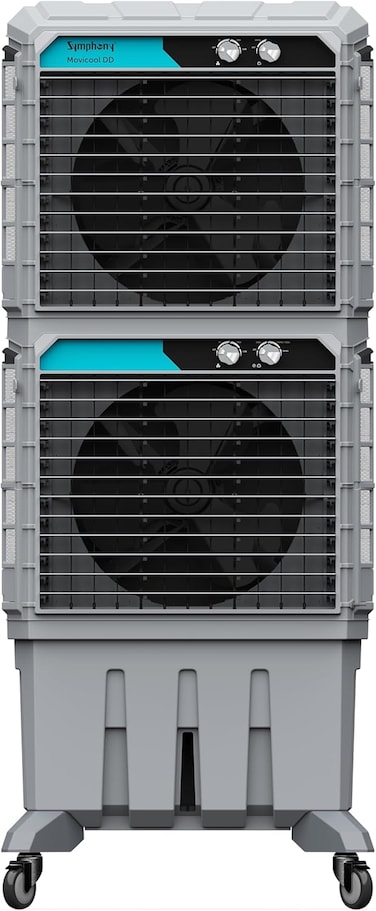 Symphony Double Decker Commercial Air Cooler, 125L Water Tank Capacity, Power full 20M Air Flow, Water Level Indicator, Dust Filter, Power Full 3 Speed Fan, Movicool DD 125