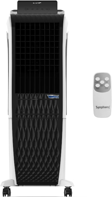 Symphony Diet 3D 30i Tower Air Cooler 30L with remote Tower Fan With Refilling Water Tank For Convenient Cooling Oscillating 80&deg;Natural &amp; Humidification Mode For Home/Office