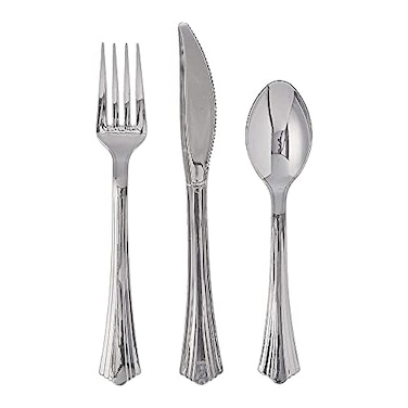 WNA Reflections Plastic Silverware, 160 Pieces