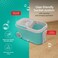 Spotzero by MILTON Spin Mop and Bucket with 2 Microfiber Refill, Liquid Dispenser, Wringer Set - Extendable Handle 360&deg; Spinning Mop for Floor Cleaning, ممسحة ارضيات - Elite - Aqua Green