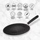 MILTON 28 cm Granito Induction Non-Stick Concave Tawa, Lightweight Aluminium, Food Grade, Hot Plate &amp; Dishwasher Safe - Black