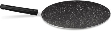 MILTON 28 cm Granito Induction Non-Stick Concave Tawa, Lightweight Aluminium, Food Grade, Hot Plate &amp; Dishwasher Safe - Black