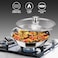 MILTON 4-Piece Triply Stainless Steel Cookware Set, Tea Pan 16cm, Fry Pan 22cm, Wok/Kadai with Glass Lid 24cm, Even and Fast Heating, Induction &amp; Gas Ready - Silver