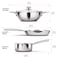 MILTON 4-Piece Triply Stainless Steel Cookware Set, Tea Pan 16cm, Fry Pan 22cm, Wok/Kadai with Glass Lid 24cm, Even and Fast Heating, Induction &amp; Gas Ready - Silver