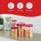 Milton Plastic Containers With Airtight Lids, Food Grade, Pantry Organizers, Spice Pet Jars, Masala Boxes For Kitchen &amp; Home Storage, (6 X 230ml, 6 X 600ml, 6 X 1.18L) Set Of 18 - Vitro - Wine Red