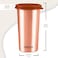 MILTON Copper Tumbler with Lid, 480ml, 100% Pure Copper, BPA Free Water Tumbler, Leak Proof, Office Tumbler, Boosts Immunity, Supports Digestive &amp; Liver Health, Ayurveda Inspired