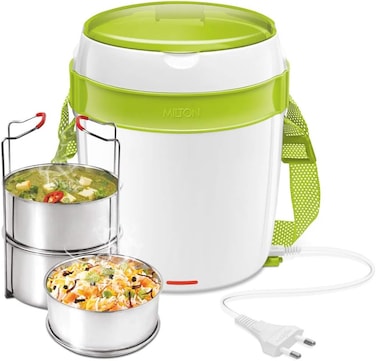 Milton Euroline Futron Tiffin Stainless Steel Tiffin Box Set, 360ml/180mm, Set of 3, Green