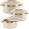 Milton Curve Jr. Inner Stainless Steel Casserole Set of 3 (450 ml, 840 ml, 1300 ml), Ivory BPA Free Food Grade Easy to Carry Easy to Store Chapati Roti Curd Maker