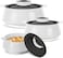 MILTON Venice Double Walled Inner Stainless Steel Serving Casserole Set of 3 (450 ml, 850 ml, 1350ml), PU Insulated Kitchen Hot Pot, Keeps Food hot &amp; Fresh for Roti, Biryani, Micro White