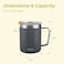 MILTON 400ml Vacuum Insulated Travel Coffee Mug with Straw &amp; Lid, Keeps Drinks Hot &amp; Cold for 10 Hours, 18/8 Stainless Steel Tumbler, Double-Walled Thermos Flask for Tea, Cappuccino - Clifton - Black