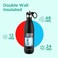 MILTON 750ml Vacuum Insulated Water Bottle with Straw Lid - 2 lids included, Keeps Drinks Hot &amp; Cold, 18/8 Stainless Steel, Double-Walled Flask with Inner Copper Coating - Sports, Gym - Larvik - Black