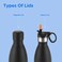 MILTON 750ml Vacuum Insulated Water Bottle with Straw Lid - 2 lids included, Keeps Drinks Hot &amp; Cold, 18/8 Stainless Steel, Double-Walled Flask with Inner Copper Coating - Sports, Gym - Larvik - Black