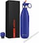 MILTON 750ml Vacuum Insulated Water Bottle with Straw Lid - 2 lids included, Keeps Drinks Hot &amp; Cold, 18/8 Stainless Steel, Double-Walled Flask with Inner Copper Coating - Sports, Gym - Larvik - Blue
