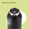 MILTON 1180ml Vacuum Insulated Water Bottle with Straw Lid - 2 lids included, Keeps Drinks Hot and Cold, 18/8 Stainless Steel, Double-Walled Flask with Inner Copper Coating - Sports - Ultrasip - Black